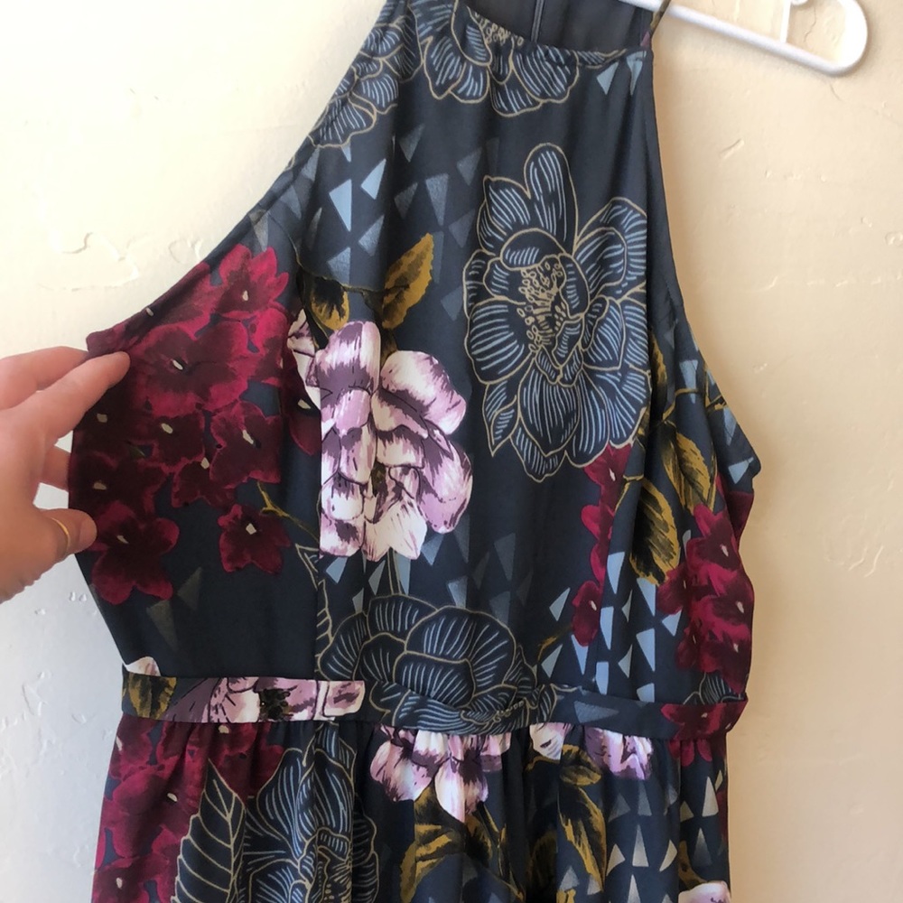 EVERLY High Neck Halter Midi Floral Dress Size Large - Picture 11 of 15